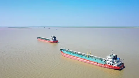 Sailing Cargo Ship And Container Port Stock Footage 218222021