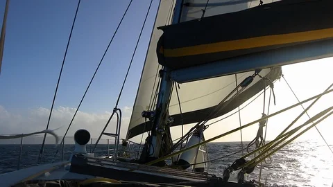 Sailing in the caribbean Stock Footage 85467251