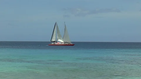 Sailing In The Caribean Stock Footage 107790616