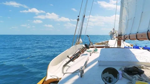 Sailing on the Caribean Sea Stock Footage 74169017