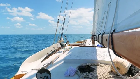 Sailing on the Caribean Sea Stock Footage 74170192