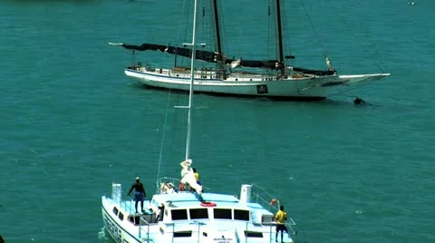 Sailing catamaran Stock Footage 12393414