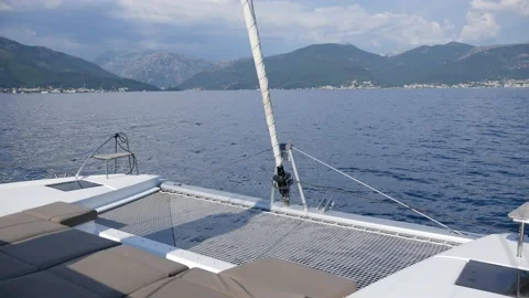 Sailing catamaran - view Stock Footage 137159056