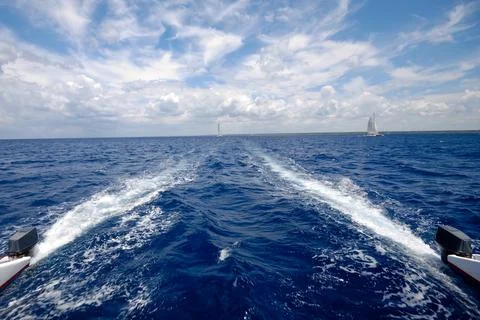 Sailing on a catemaran Stock Photos