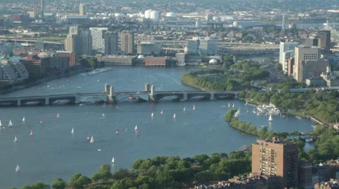 Sailing on the Charles River in Boston Vídeo Stock 65795683