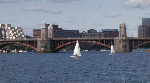 Sailing on the Charles River Video stock 270316