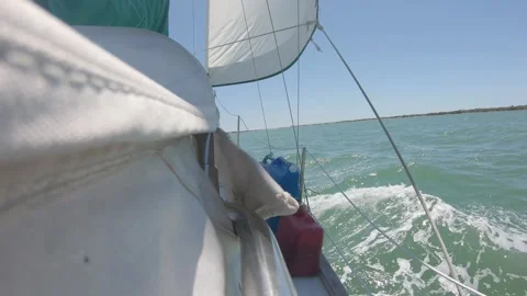 Sailing in Choppy water between Cayo Costa and Pine Island Stock Footage 179230288