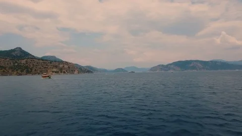 Sailing in a cloudy day Stock Footage 80792292