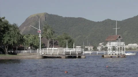 Sailing club with jetty Stock Footage 59478973