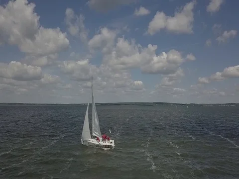 Sailing competition / Yachts Stock Footage 77336574