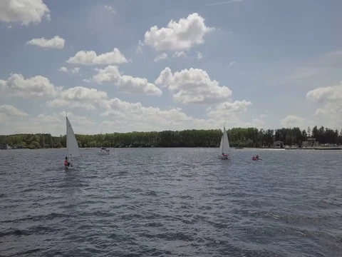 Sailing competition / Yachts Stock Footage 77336593