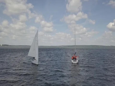 Sailing competition / Yachts Stock Footage 77336622