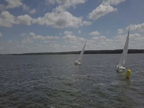 Sailing competition / Yachts Stock Footage 77337916