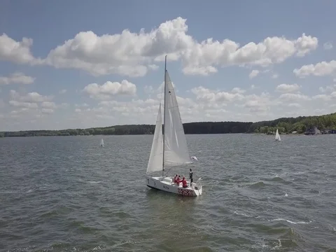 Sailing competition / Yachts Stock Footage 77338058