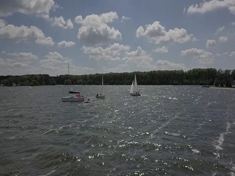 Sailing competition / Yachts Stock Footage 77338152