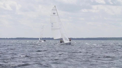 Sailing Competition / Yachts Stock Footage 85759853