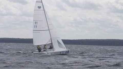 Sailing Competition / Yachts Stock Footage 85759875