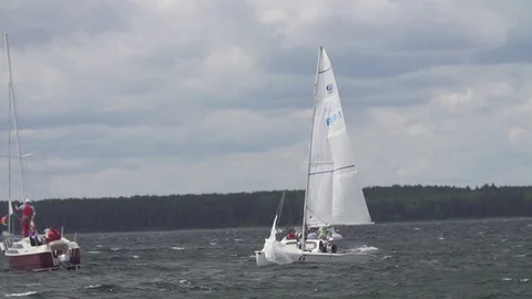 Sailing Competition / Yachts Stock Footage 85759891