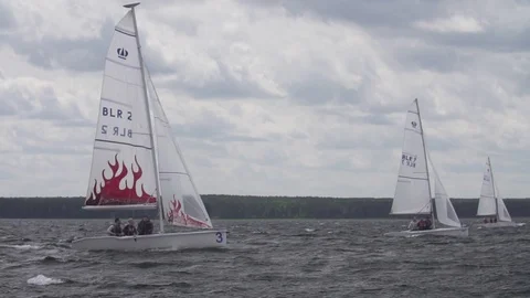 Sailing Competition / Yachts Stock Footage 85760291