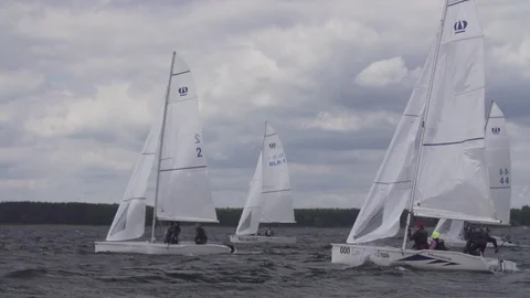 Sailing Competition / Yachts Stock Footage 85760392
