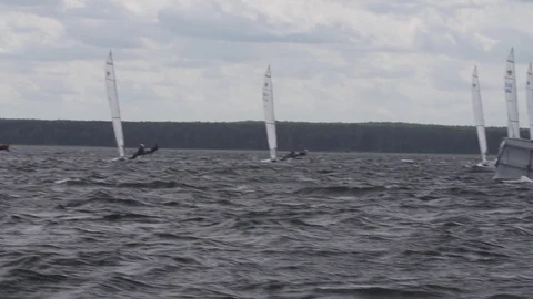 Sailing Competition / Yachts Stock Footage 85760448