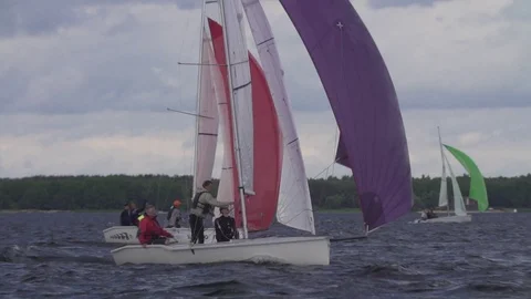 Sailing Competition / Yachts Stock Footage 85760815