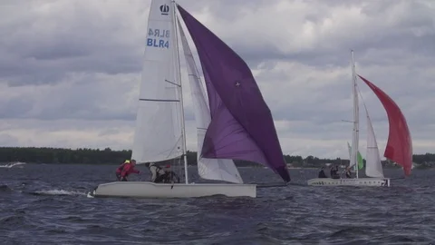 Sailing Competition / Yachts Stock Footage 85760879