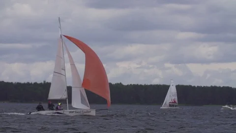 Sailing Competition / Yachts Stock Footage 85760937