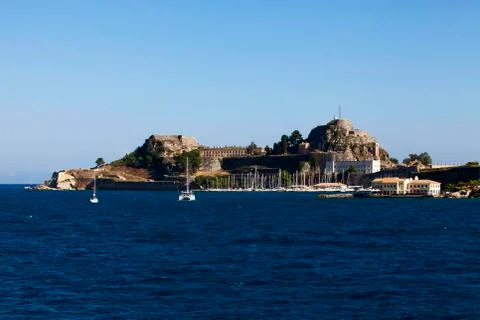 Sailing to corfu, greece Stock Photos