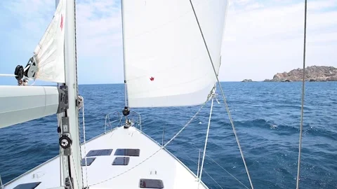 Sailing in costa smeralda Stock Footage 157563080