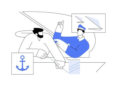 Sailing course abstract concept vector illustration. Illustrazione stock