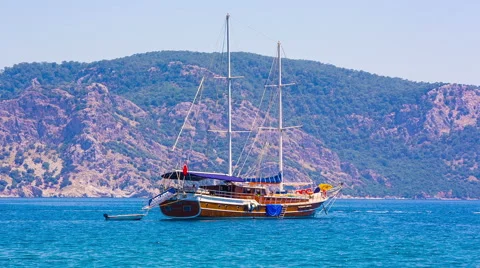 Sailing Craft swaying on waves. HD 1080. Stock-Footage 39990331