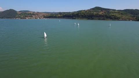 Sailing on the Danube Stock Footage 72710725