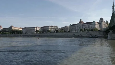 Sailing on Danube river in Budapest Stock Footage 218594259