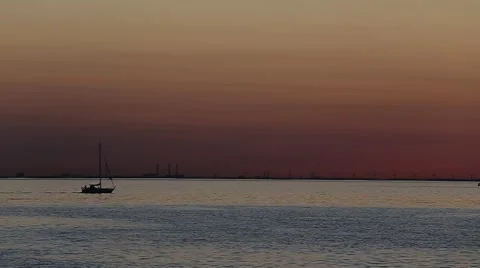 Sailing to the dawn Stock Footage 43217277