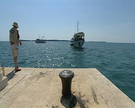Sailing to the dock Stock Footage 10717789