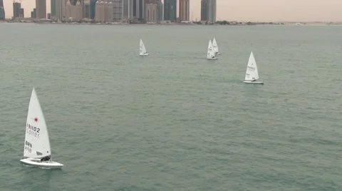 Sailing in Doha, Qatar Stock Footage 52781359