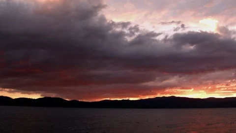 Sailing dramatic sunset clouds Stock Footage 149649394