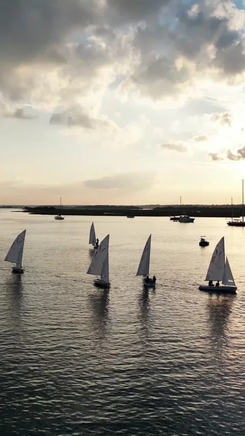 Sailing during a beautiful sunset Stock Footage 221425051