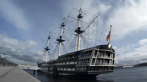 Sailing frigate time Lapse Stock Footage 36895161