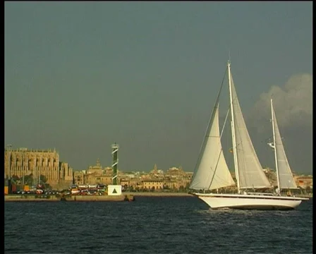 Sailing in the harbor Stock Footage 115886
