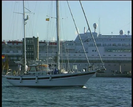 Sailing in the harbor Stock Footage 115895