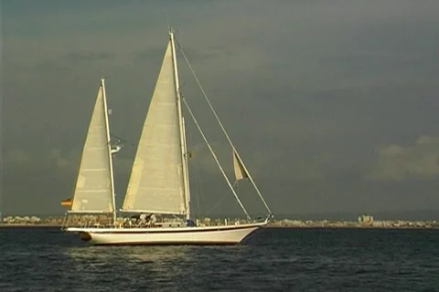 Sailing in the harbor- NTSC Video stock 367217