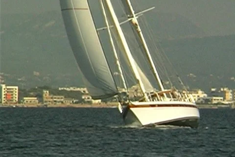 Sailing in the harbor- NTSC Stock Footage 367247