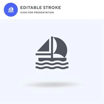 Sailing icon vector, filled flat sign, solid pictogram isolated on white, logo Stock Illustration