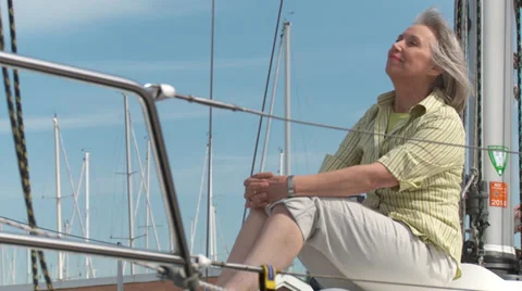 Sailing lady Stock Footage 32022511