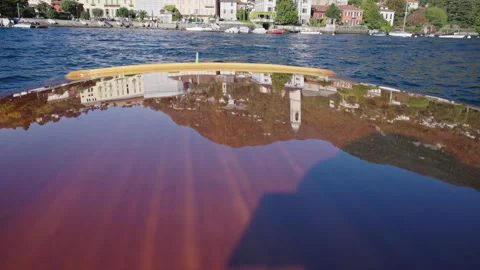 Sailing on Lake Como: view from a boat Видео 339864892