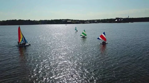 Sailing at the Lake Stock Footage 114927313