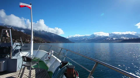 Sailing on  lake thun Stock Footage 35401668