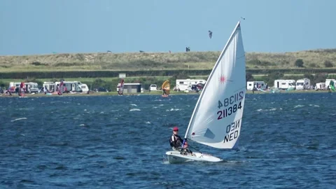 Sailing with the Laser in good weather Video stock 252182680